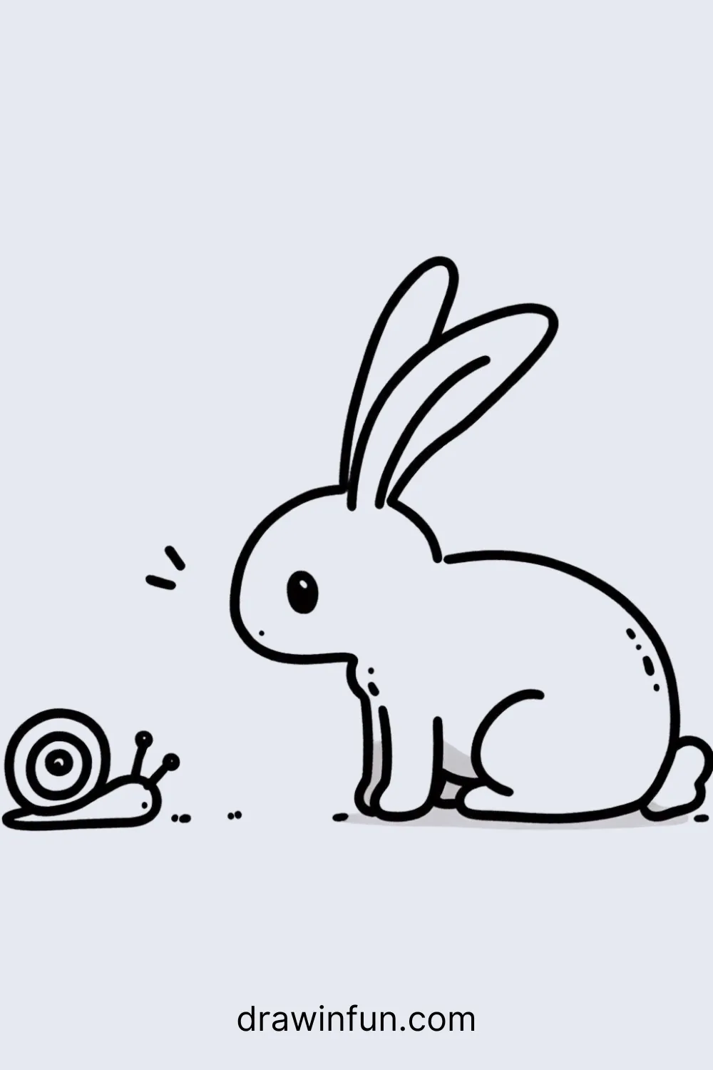 Rabbit with a Snail easy drawing