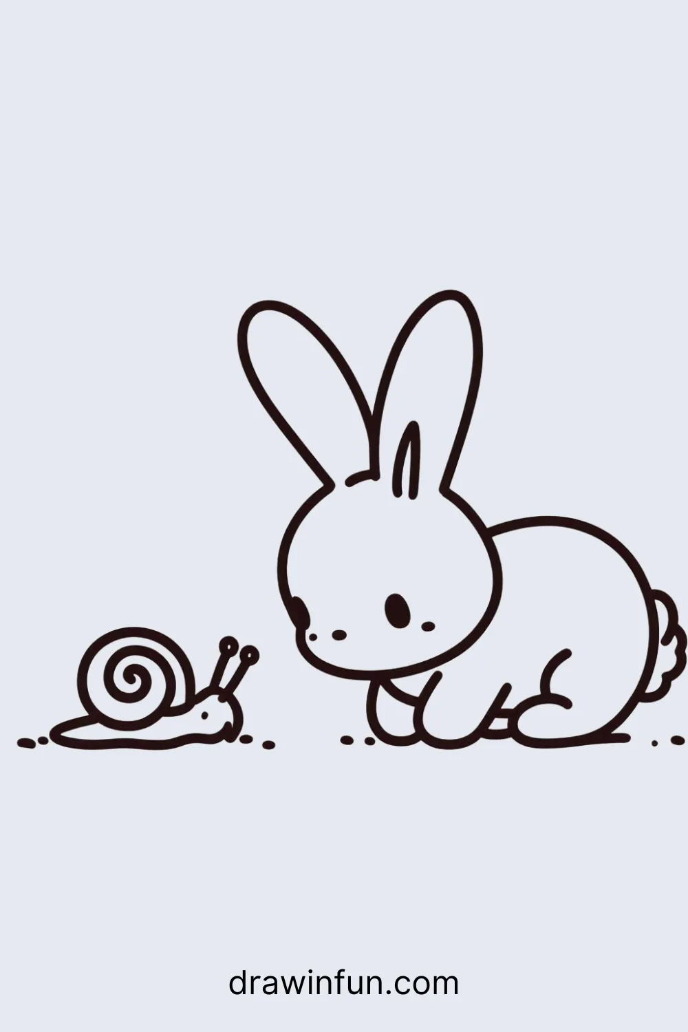 Rabbit with a Snail easy drawing