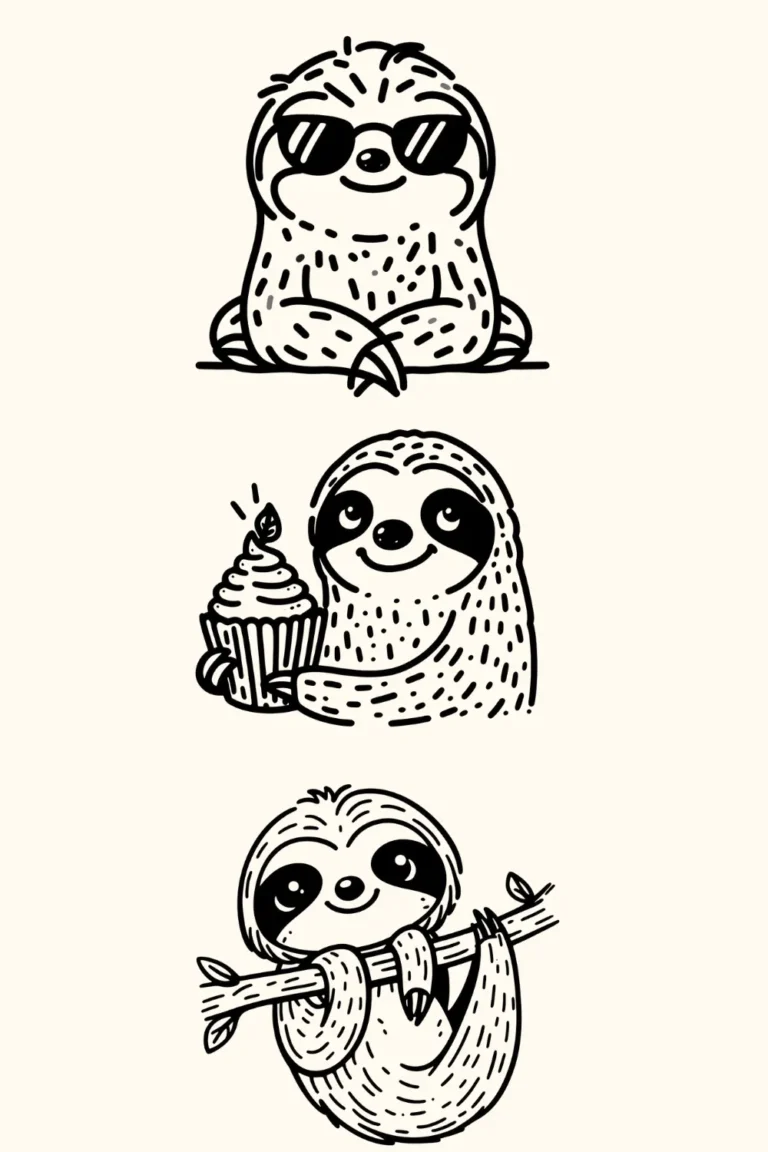 sloth cute drawing