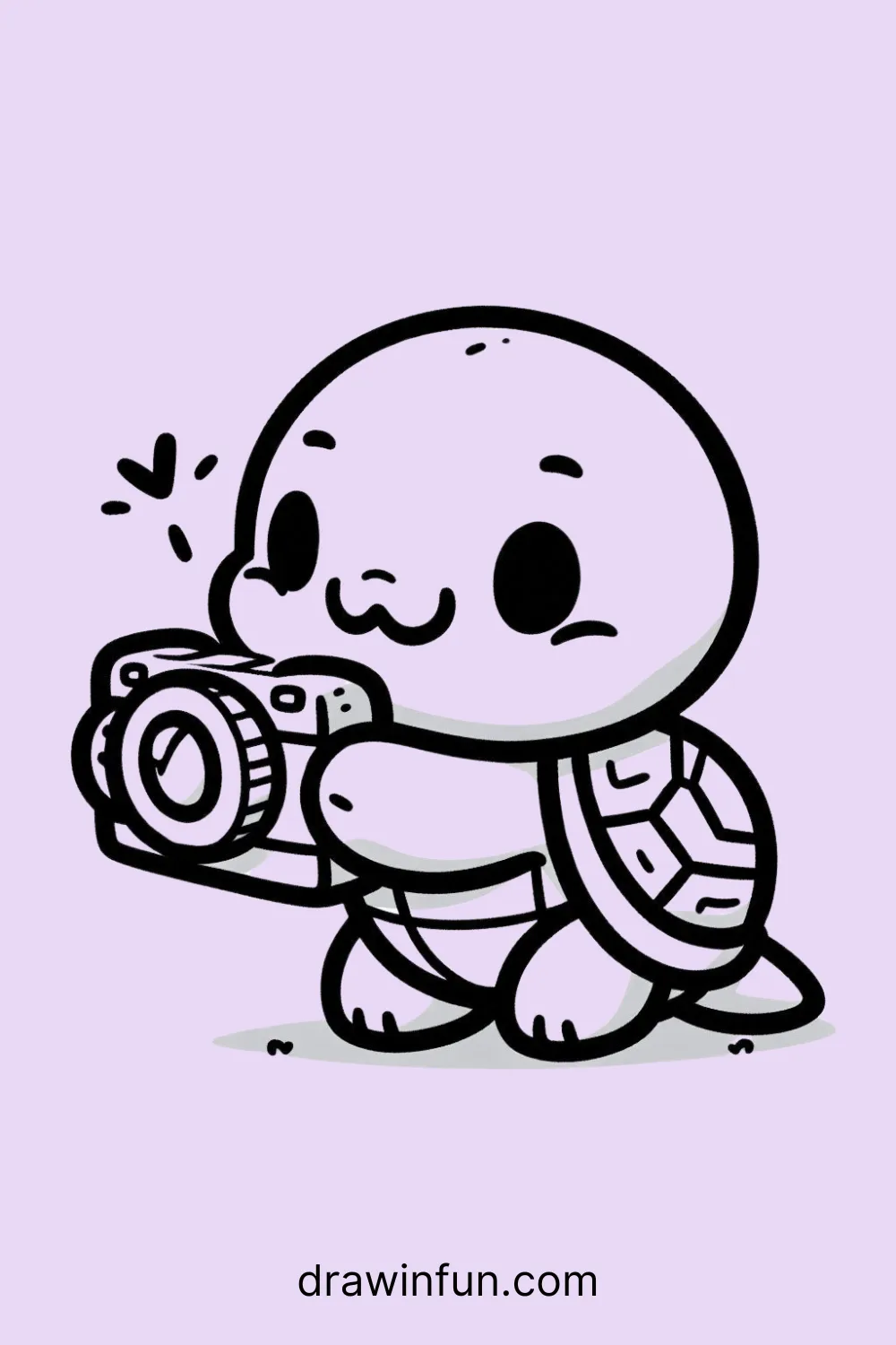 Tortoise with a Camera easy drawing