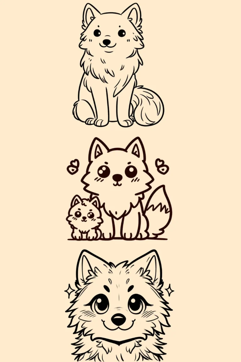 wolf cute drawing