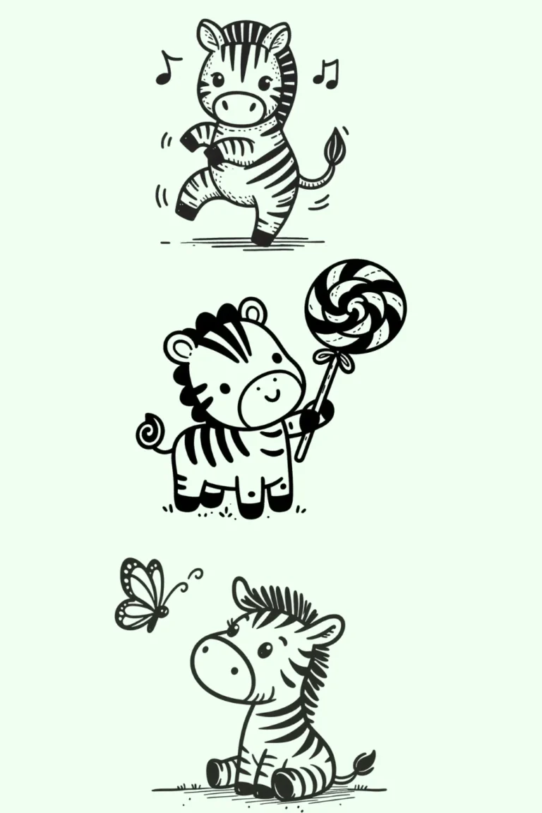 zebra cute drawing