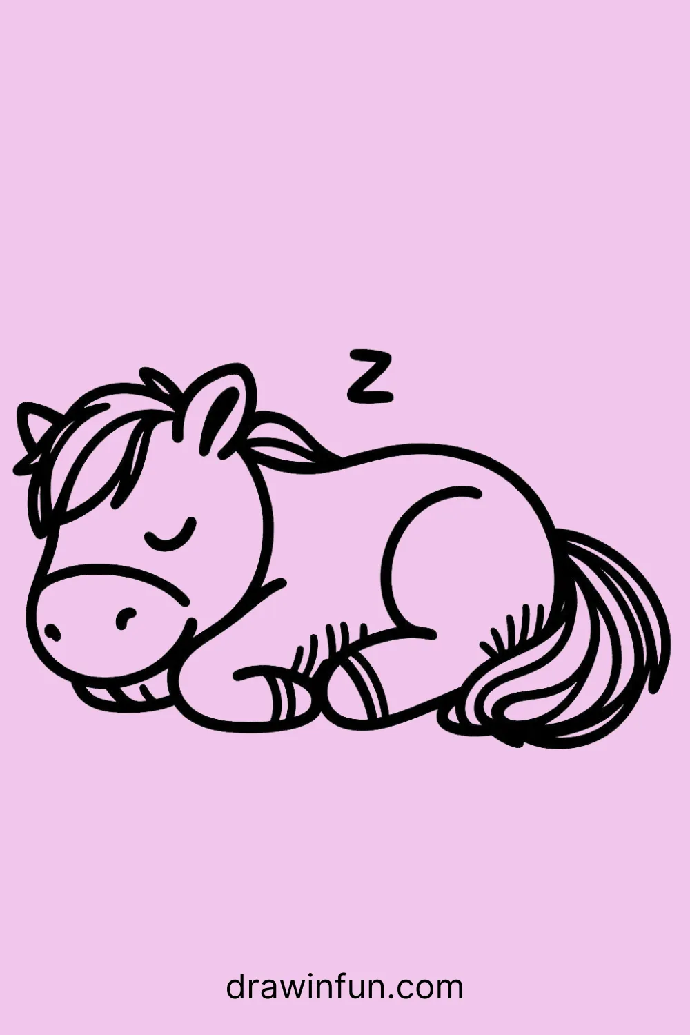 Horse Napping easy drawing