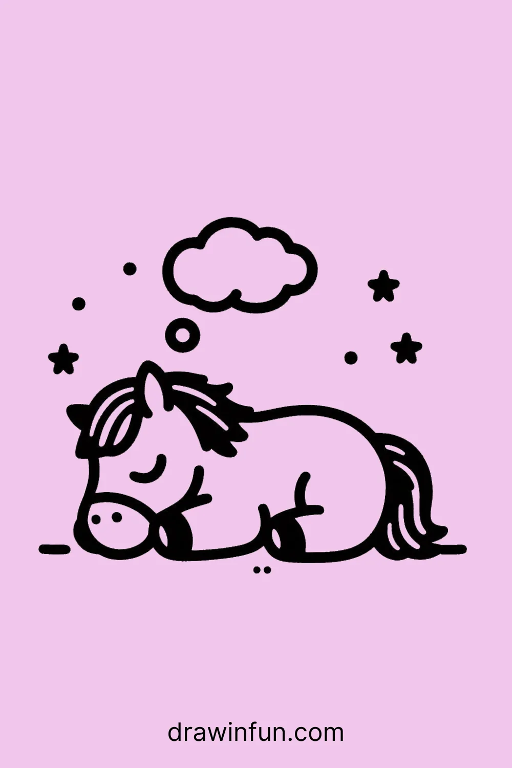 Horse Napping easy drawing