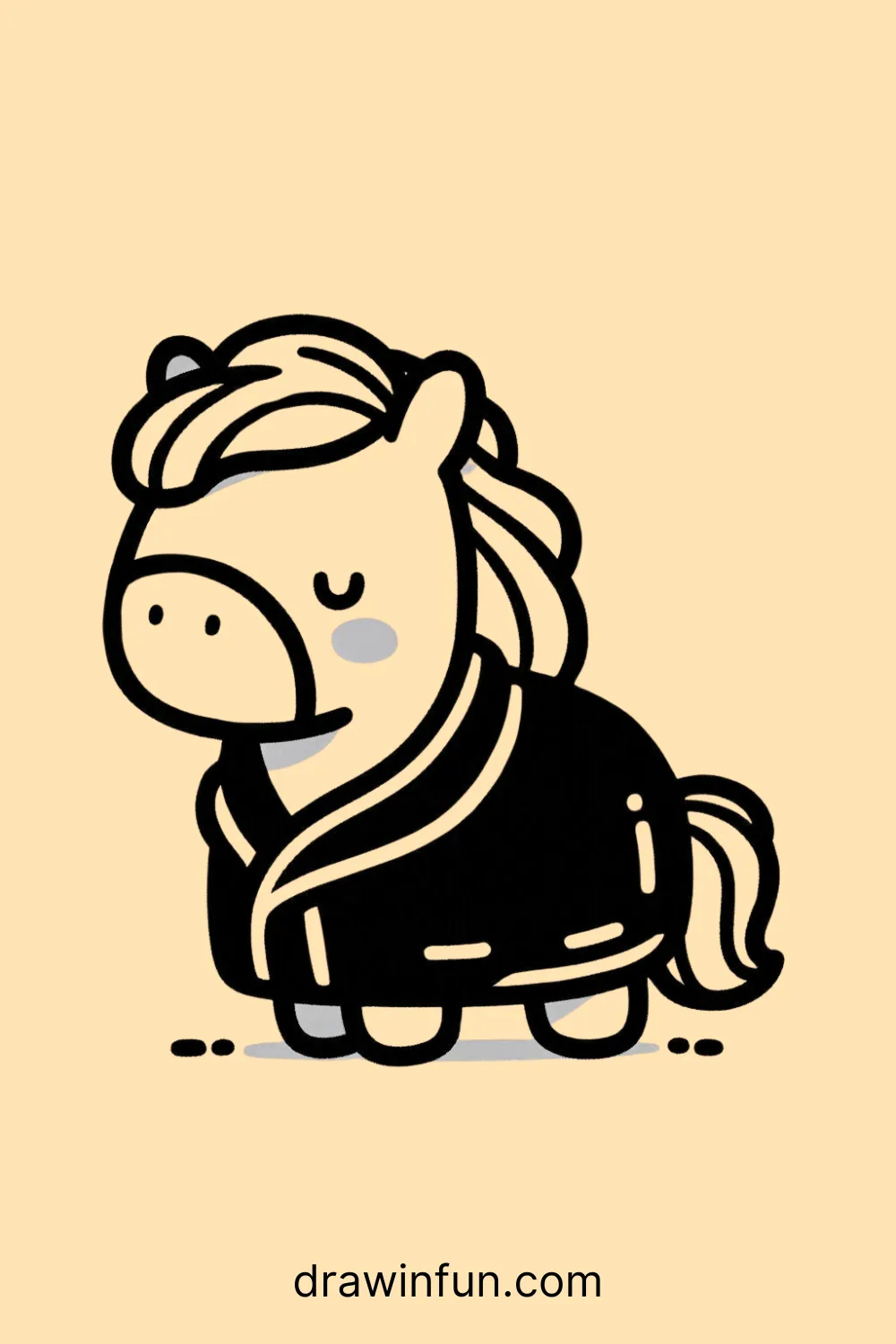 Horse with a Blanket easy drawing