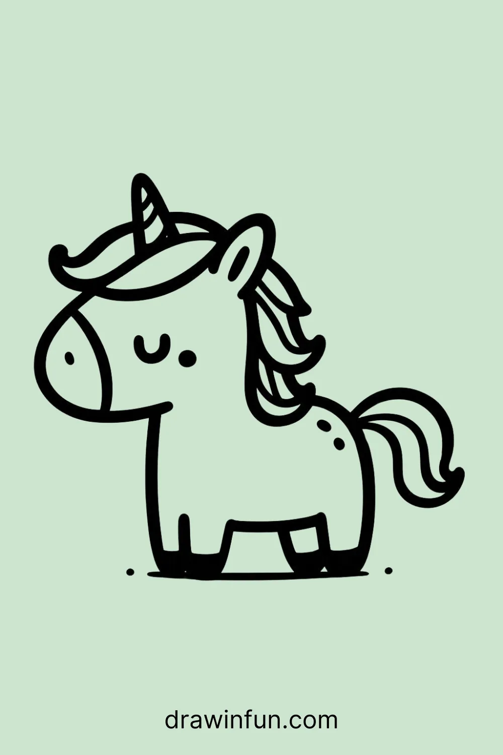 Horse with a Unicorn Horn easy drawing