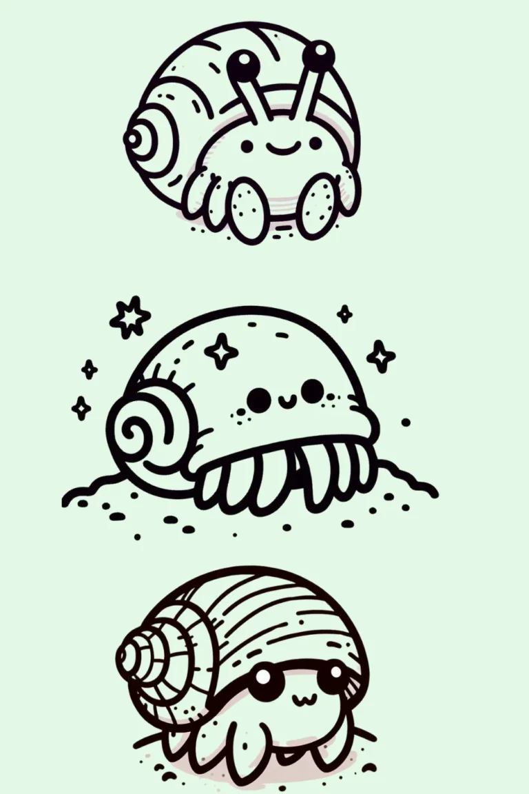 hermit crab cute drawing ideas