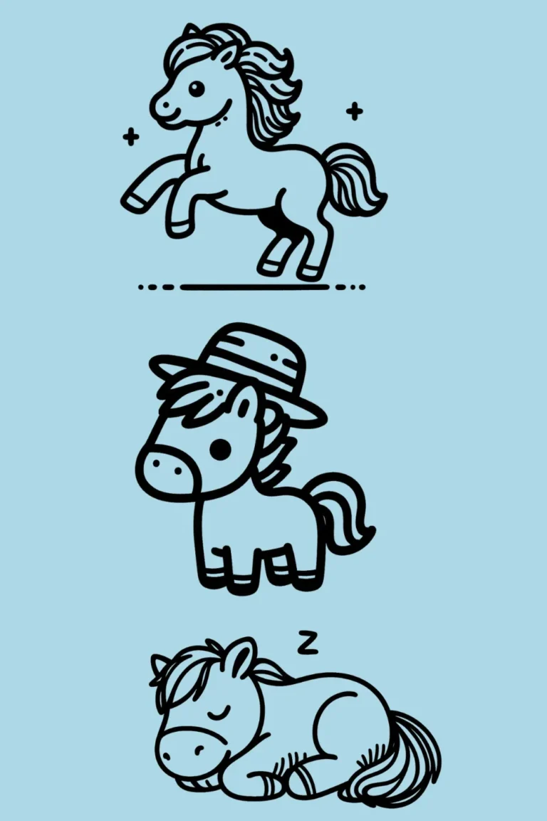 horse cute drawing ideas