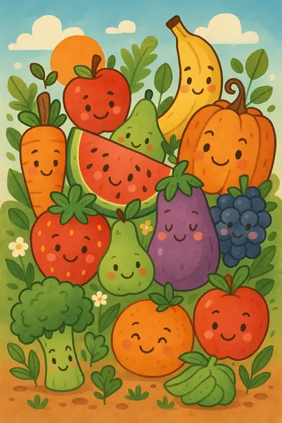 fruits and vegetables coloring pages