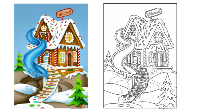 49+ Gingerbread House Coloring Pages ( Free PDF Printables )
